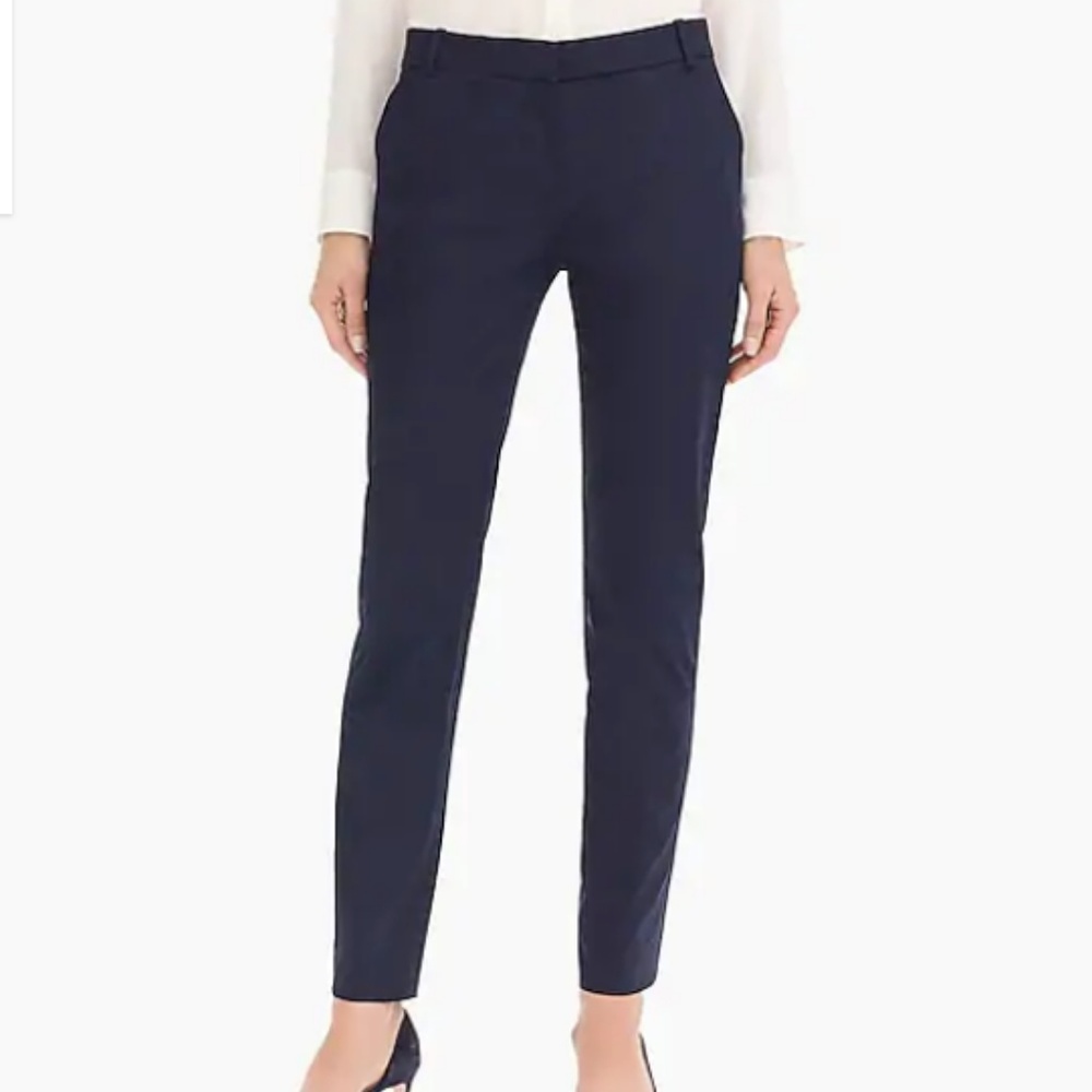 J. Crew Full-length stretch sateen pant navy